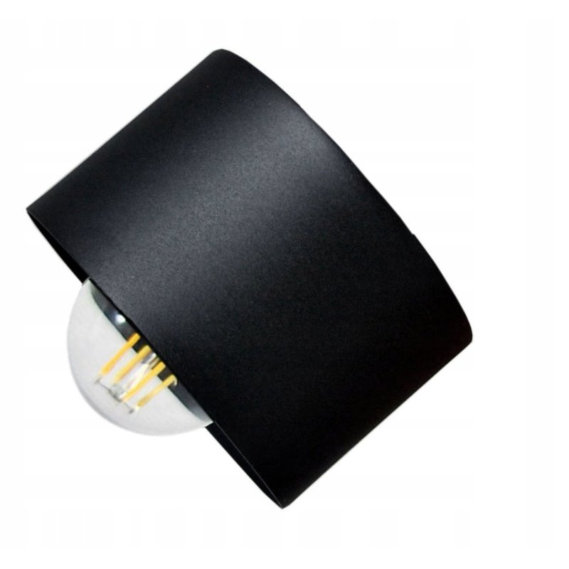 LAMPA KINKIET E27 ścienny stały loft metal KUBEK CZARNY