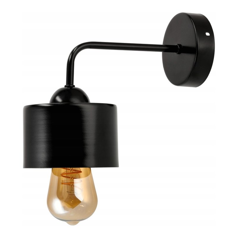 LAMPA KINKIET E27 ścienny stały loft metal KUBEK CZARNY