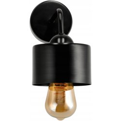 LAMPA KINKIET E27 ścienny stały loft metal KUBEK CZARNY