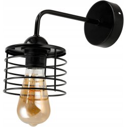 LAMPA KINKIET E27 ścienny stały loft metal SPRĘŻYNA DRUT CZARNY