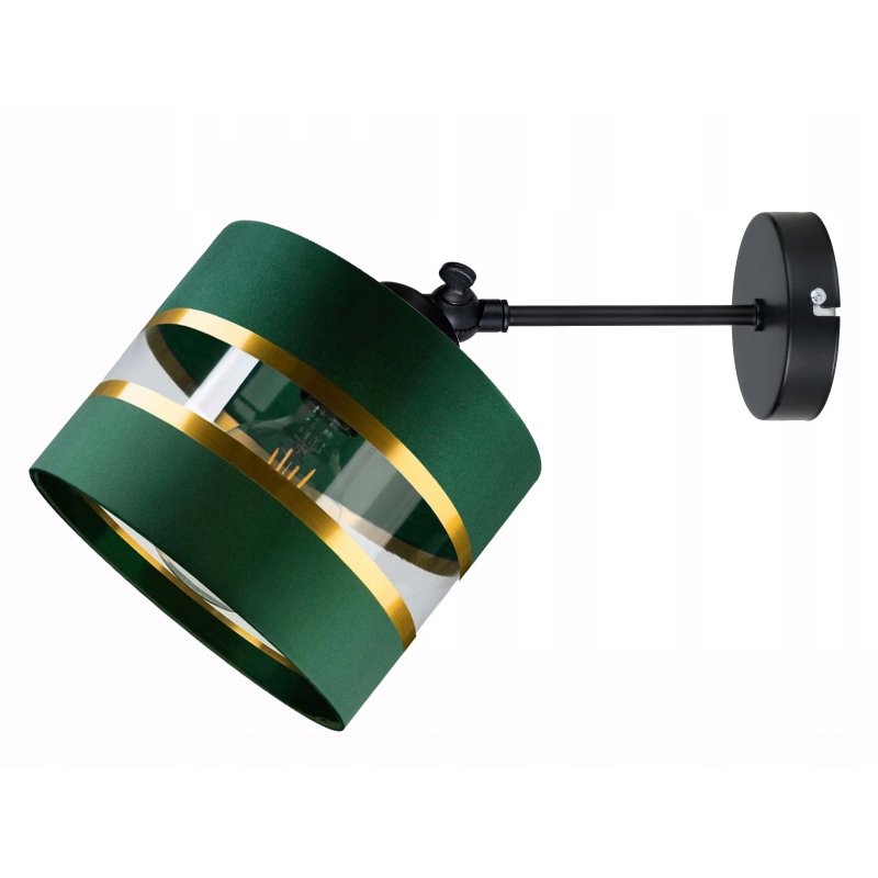 LAMPA KINKIET ścienny regulowany LOFT ABAŻUR 20cm ZIELONY