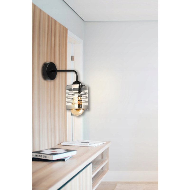 Lampa kinkiet ścienny stały prosty LOFT klosz SZKLANY PROSTOKĄT na 1x E27