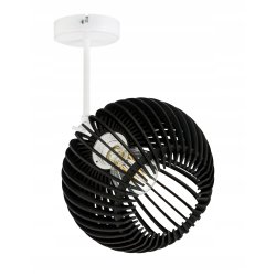 Lampa kinkiet ścienny REGULOWANY BIAŁY LOFT klosz kula 40 Drewno na 1x E27