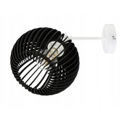 Lampa kinkiet ścienny REGULOWANY BIAŁY LOFT klosz kula 40 Drewno na 1x E27