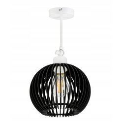 Lampa kinkiet ścienny REGULOWANY BIAŁY LOFT klosz kula 40 Drewno na 1x E27