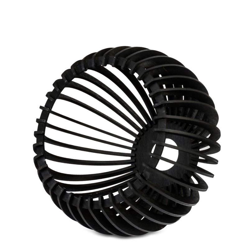 Lampa kinkiet ścienny regulowany LOFT klosz czarny kula 36 Drewno na 1x E27