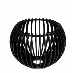Lampa kinkiet ścienny regulowany LOFT klosz czarny kula 36 Drewno na 1x E27