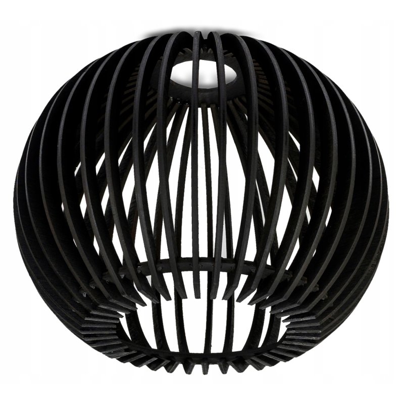 Lampa kinkiet ścienny stały prosty LOFT klosz kula 40 Drewno czarne 1x E27