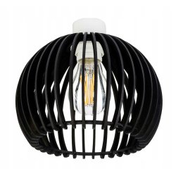 Lampa kinkiet ścienny regulowany LOFT klosz czarny kula 36 Drewno na 1x E27