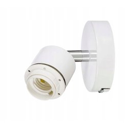 Lampa kinkiet ścienny REGULOWANY BIAŁY LOFT klosz kula 40 Drewno na 1x E27