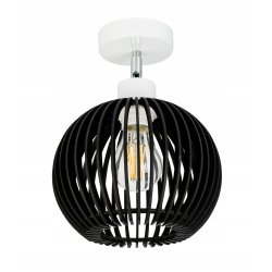 Lampa kinkiet ścienny REGULOWANY BIAŁY LOFT klosz kula 40 Drewno na 1x E27