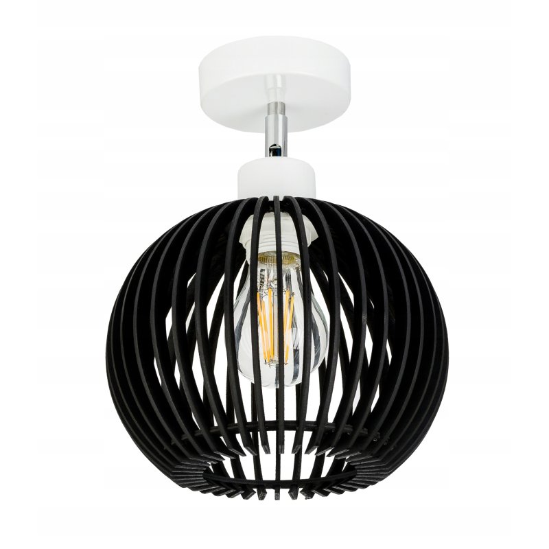 Lampa kinkiet ścienny REGULOWANY BIAŁY LOFT klosz kula 40 Drewno na 1x E27