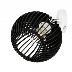 Lampa kinkiet ścienny REGULOWANY BIAŁY LOFT klosz kula 40 Drewno na 1x E27
