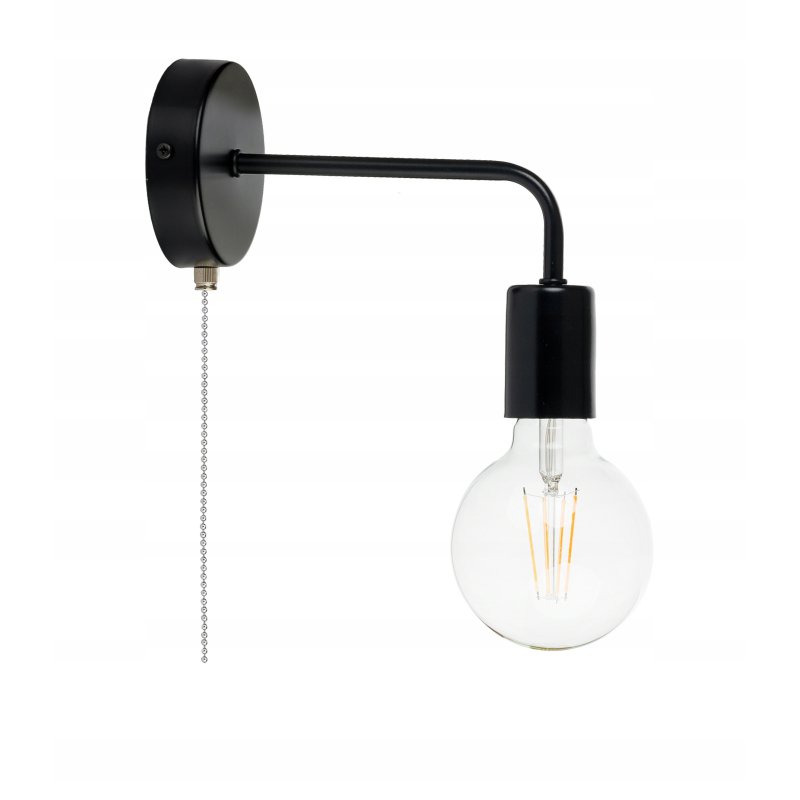 Lampa ścienna KINKIET stały LOFT 1x E27 z włącznikiem on/off łańcuszkowym