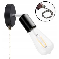Lampa ścienna KINKIET ruchomy LOFT 1x E27 z włącznikiem on/off łańcuszkowym