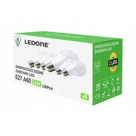 6x Żarówka LED E27 A60 12W...