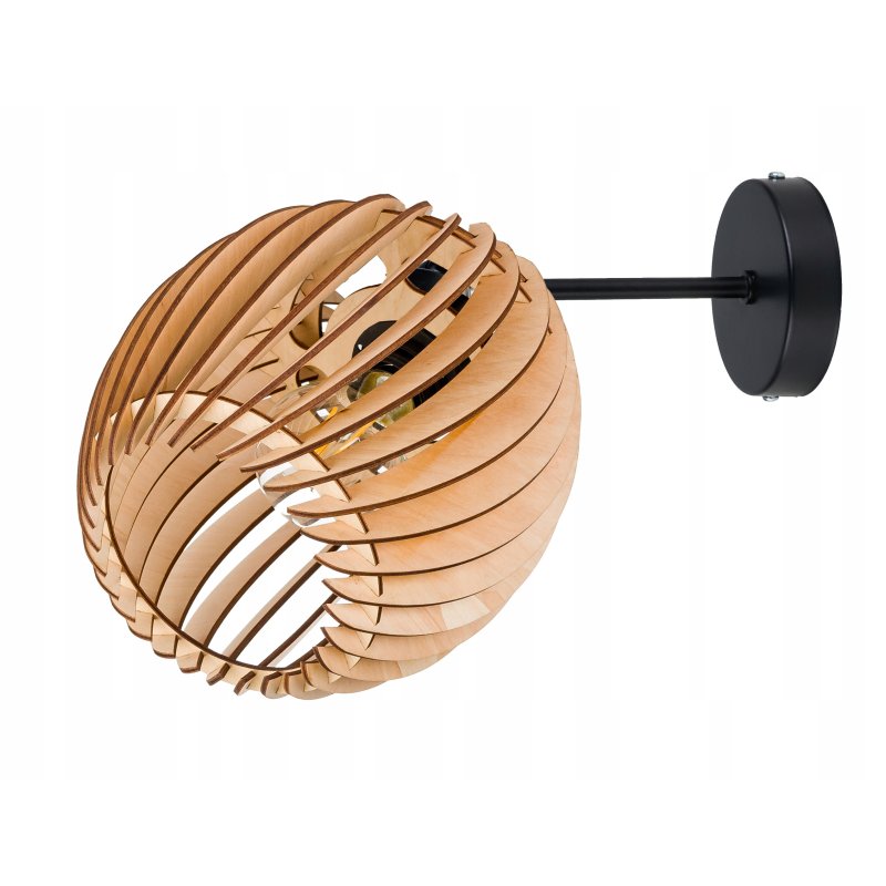 LAMPA sufitowa KINKIET ścienny na E27 ruchomy loft BECZUŁKA 20cm Drewno