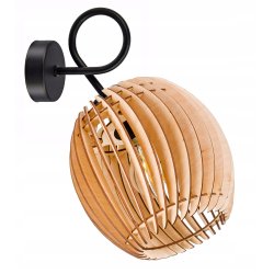 LAMPA sufitowa KINKIET ścienny na E27 stały loft BECZUŁKA 20cm Drewno