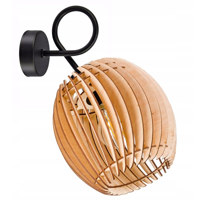LAMPA sufitowa KINKIET ścienny na E27 stały loft BECZUŁKA 20cm Drewno