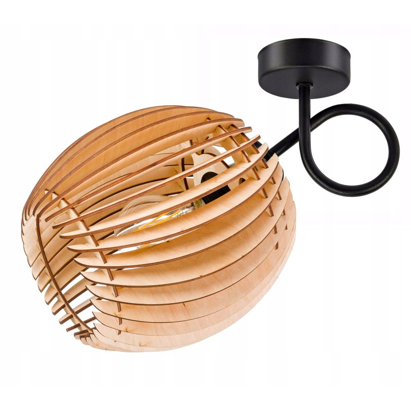 LAMPA sufitowa KINKIET ścienny na E27 stały loft BECZUŁKA 20cm Drewno