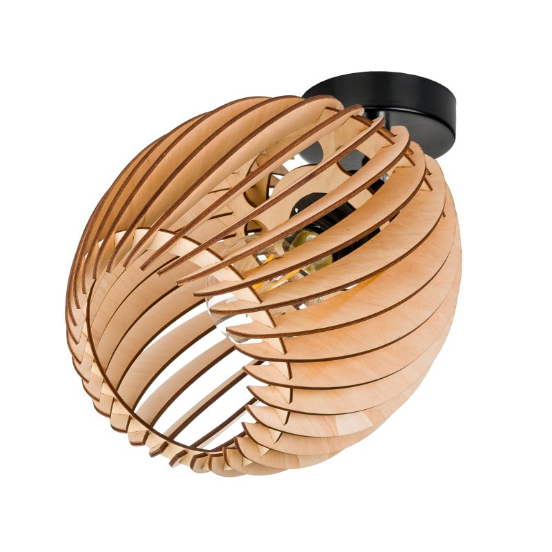 LAMPA sufitowa KINKIET ścienny na E27 ruchomy loft BECZUŁKA 20cm Drewno
