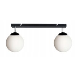 LAMPA WISZĄCA PLAFON ŻYRANDOL SUFITOWY LOFT SZKLANY KLOSZ KULA NA 2 LED E27