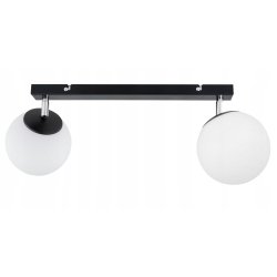 LAMPA WISZĄCA PLAFON ŻYRANDOL SUFITOWY LOFT SZKLANY KLOSZ KULA NA 2 LED E27