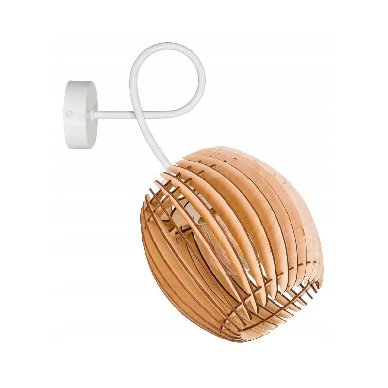 LAMPA sufitowa KINKIET ścienny na E27 stały loft BECZUŁKA 20cm Drewno