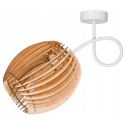 LAMPA sufitowa KINKIET ścienny na E27 stały loft BECZUŁKA 20cm Drewno