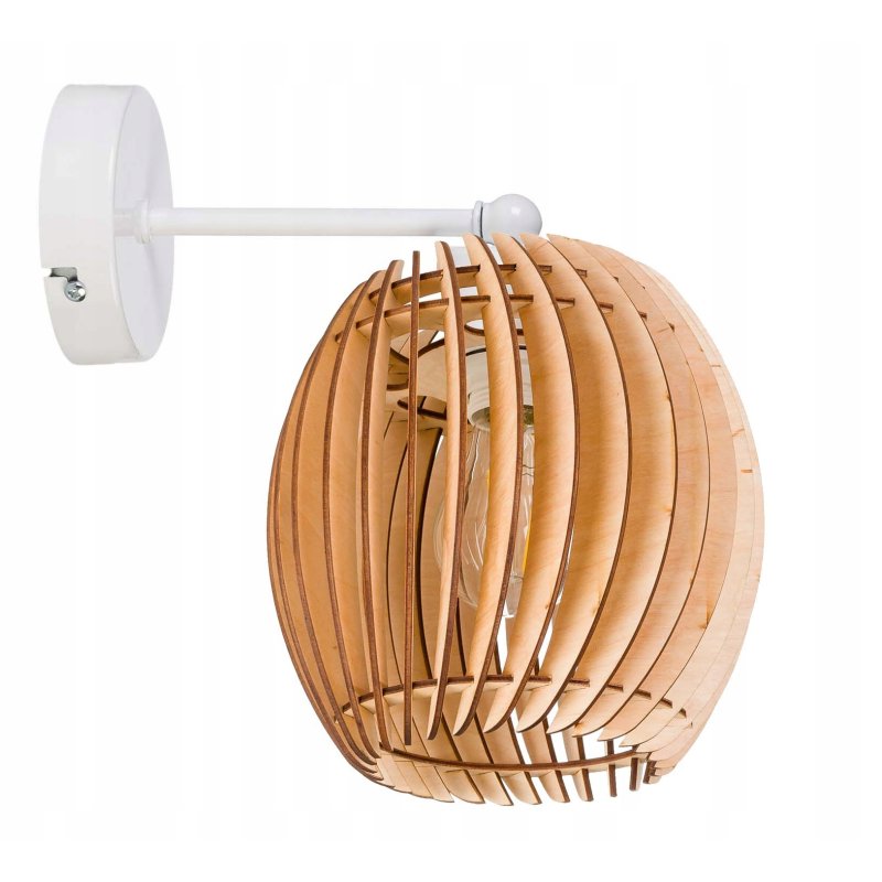 LAMPA sufitowa KINKIET ścienny na E27 stały loft BECZUŁKA 20cm Drewno