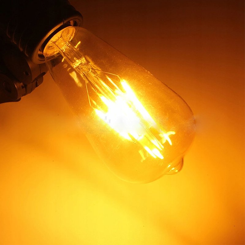 10x Żarówka LED filament E27 ST64 6W biała CIEPŁA retro CLEAR Zestaw LEDOWY