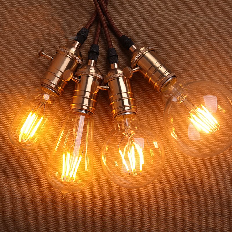 10x Żarówka LED filament E27 ST64 6W biała CIEPŁA retro CLEAR Zestaw LEDOWY