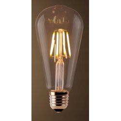 10x Żarówka LED filament E27 ST64 6W biała CIEPŁA retro CLEAR Zestaw LEDOWY