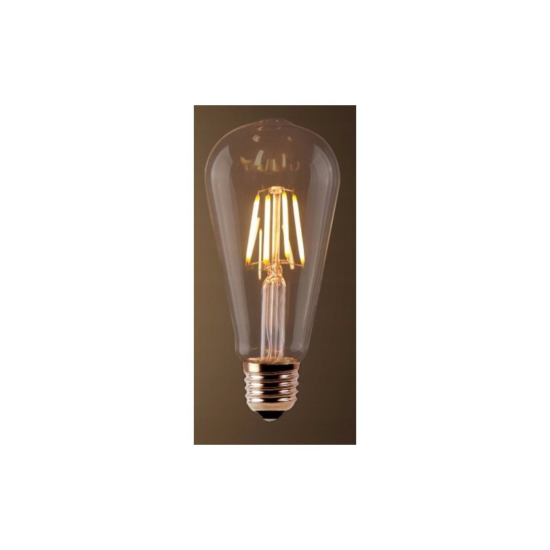 10x Żarówka LED filament E27 ST64 6W biała CIEPŁA retro CLEAR Zestaw LEDOWY