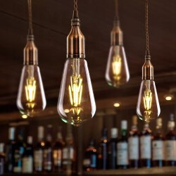 10x Żarówka LED filament E27 ST64 6W biała CIEPŁA retro CLEAR Zestaw LEDOWY