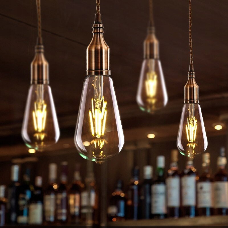 10x Żarówka LED filament E27 ST64 6W biała CIEPŁA retro CLEAR Zestaw LEDOWY