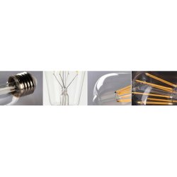 6x Żarówka LED filament E27 ST64 6W biała ZIMNA retro CLEAR Zestaw LEDOWY