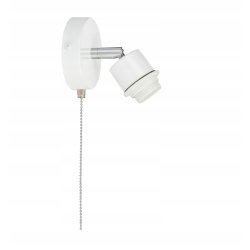Lampa kinkiet na E27 ścienny loft kula drewno + włącznik on/off łańcuszkowy