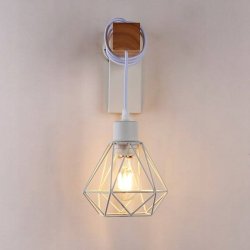 Lampa Kinkiet Ścienny drewniany LED Zwis na kablu klosz 1xE27 LOFT Biały