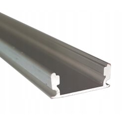 Profil ALUMINIOWY nawierzchniowy ALU srebrny anodowany do taśm LED 2mb
