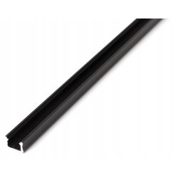 2mb Profil aluminiowy CZARNY typ X bardzo WĄSKI głęboki + klosz do taśm led