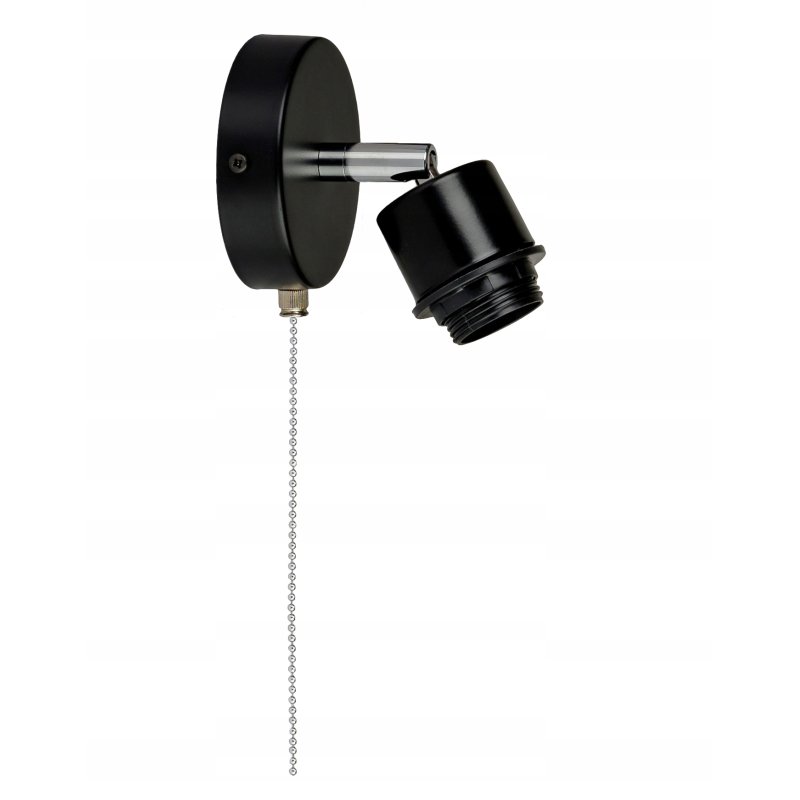 Lampa kinkiet na E27 ścienny loft kula drewno + włącznik on/off łańcuszkowy
