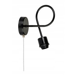 Lampa kinkiet na E27 ścienny loft kula drewno + włącznik on/off łańcuszkowy