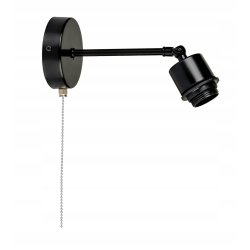 Lampa kinkiet na E27 ścienny loft kula drewno + włącznik on/off łańcuszkowy