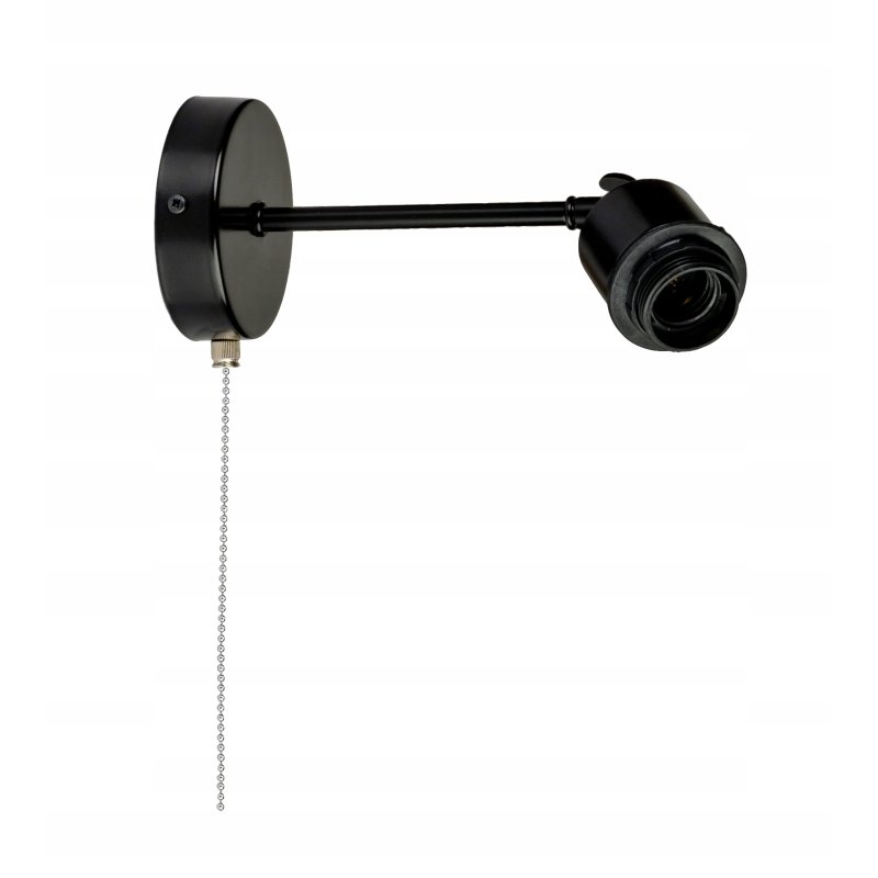 Lampa kinkiet E27 ścienny loft brylant drewno + włącznik on/off łańcuszkowy