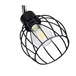 LAMPA drewniana belka sufitowa ŻYRANDOL PLAFON LOFT CZARNY na 5x KLOSZ E27
