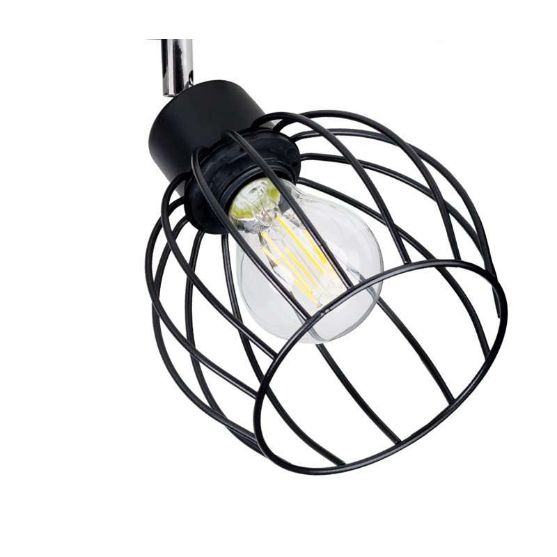 LAMPA drewniana belka sufitowa ŻYRANDOL PLAFON LOFT CZARNY na 5x KLOSZ E27