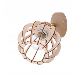 LAMPA sufitowa KINKIET ścienny regulowany E27 KASZMIR beż ecru klosz DREWNO