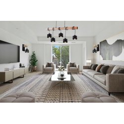 LAMPA drewniana belka wisząca sufitowa ŻYRANDOL ZWIS KUBEK adex 5x E27