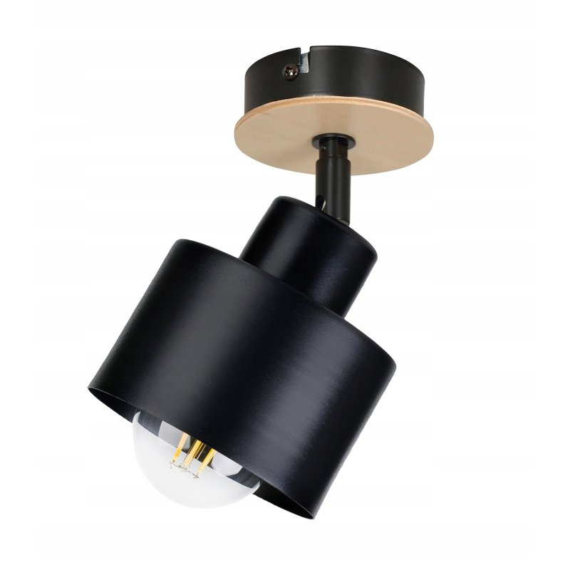Lampa sufitowa KINKIET ścienny Drewno regulowany LOFT klosz kubek na E27